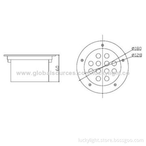 9W High-power LED Underground Light, RGB with 50° Beam Angle, Easy to Install